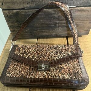 Arden B Textured Brown Shoulder Bag